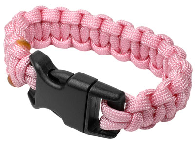 Mil-Spec BCRF Paracord Survival Bracelet, Rose Pink Color, 6"