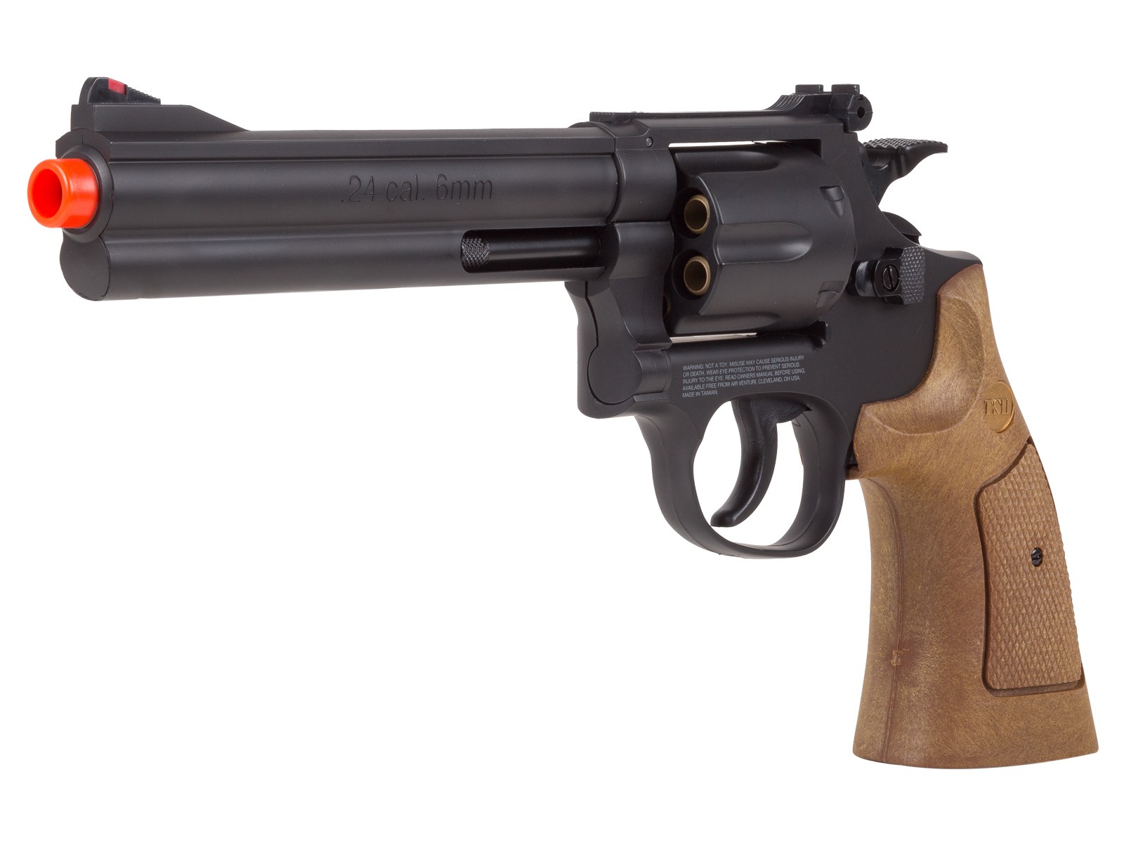 TSD Sports Spring Revolver - 6" Barrel, Black/Brown