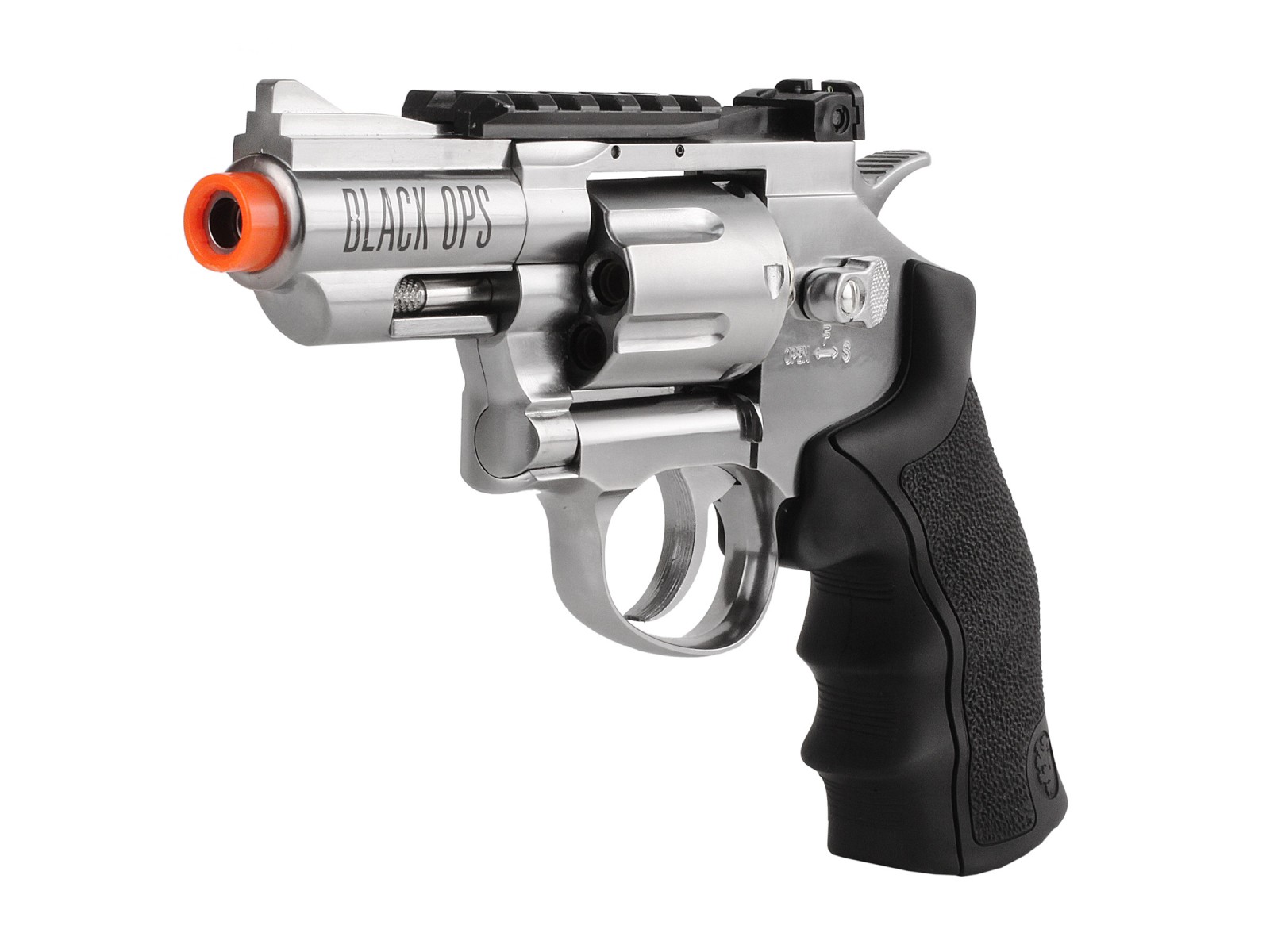 Black Ops / WG CO2 Airsoft Revolver, Silver, 2.5"