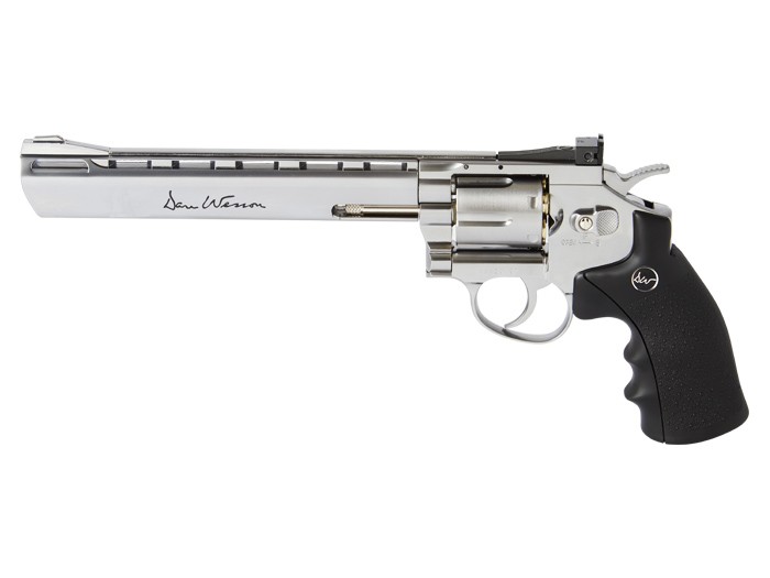 Dan Wesson 8" CO2 BB Revolver, Silver, Black Grips