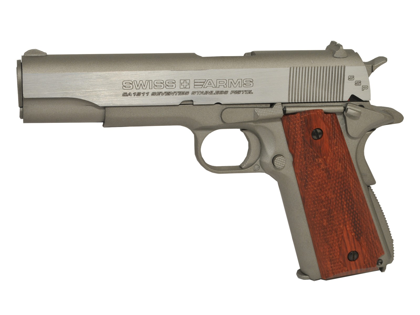 Swiss Arms SA 1911 SSP CO2 BB Pistol, Brown Grips