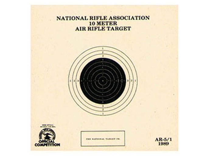 National Target NRA 10-Meter Air Rifle Bullseye Target, 1 Bull/Page, 100ct