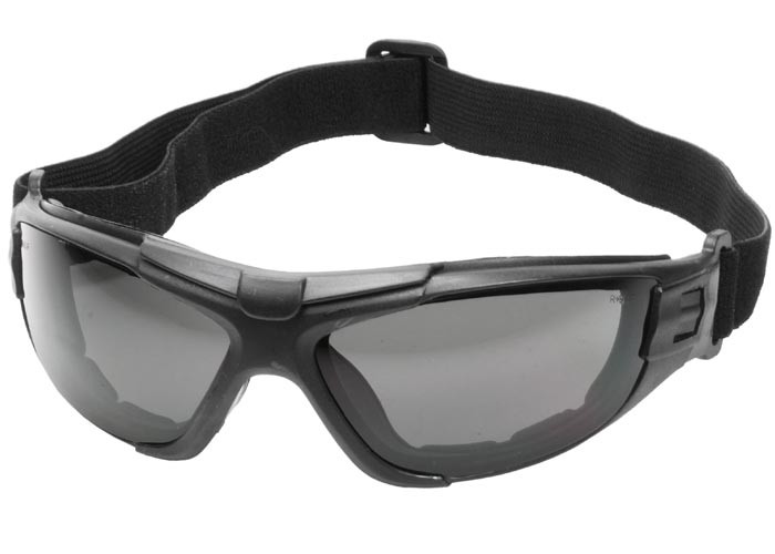 Radians 4-in-1 Foam-Lined Airsoft Safety Glasses, Smoke Lenses, Removable Strap & Temples