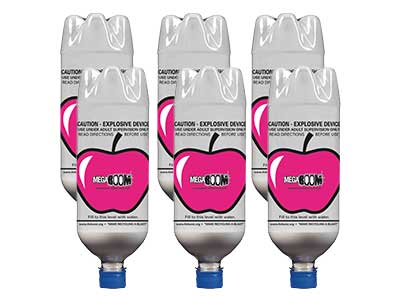Airburst MegaBoom 1-Liter Bottles w/BoomDust, Apple Graphic, 6pk