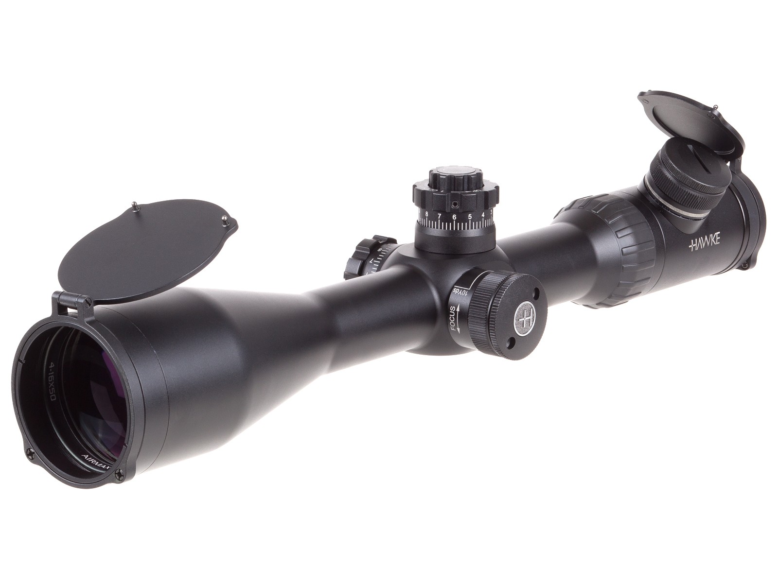 Hawke Sport Optics Airmax 30 SF 4-16x50 Rifle Scope, Ill. AMX Mil-Dot Reticle, 1/4 MOA, 30mm Tube