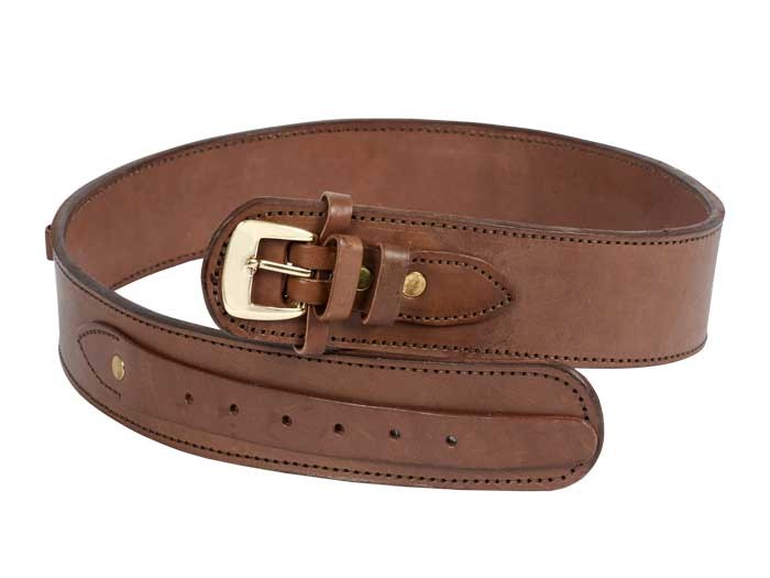 Gun Belt, 36-40" Waist, .38-Cal Loops, 2.5" Wide, Chocolate Leather