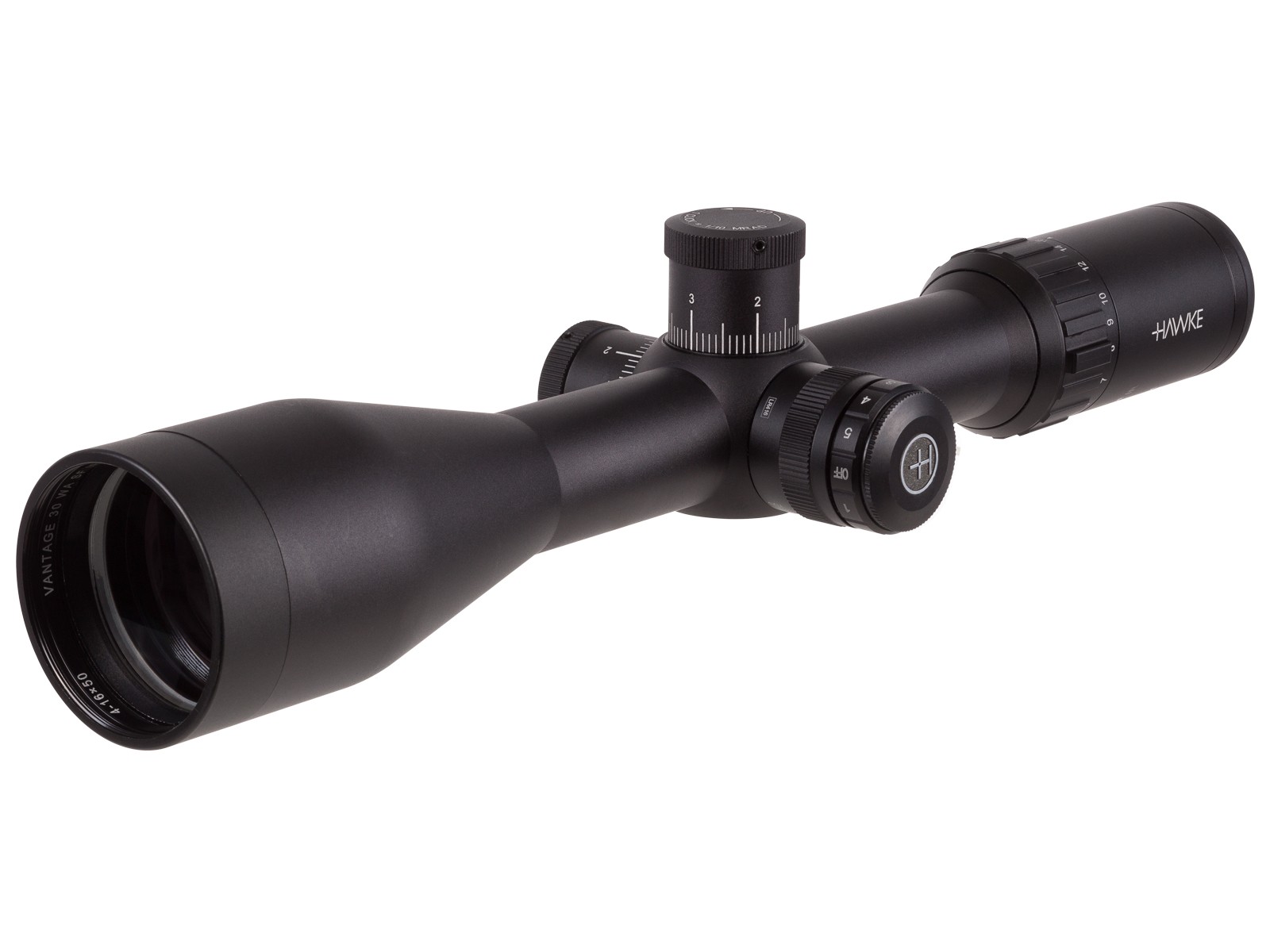 Hawke 4-16x50 WA Vantage Riflescope IR SF 10x1/2 Mil Dot, 1/4 MOA, 30mm Tube