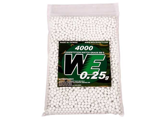 WE Competition Series 6mm Airsoft BBs, 0.25g, 4,000 Rds