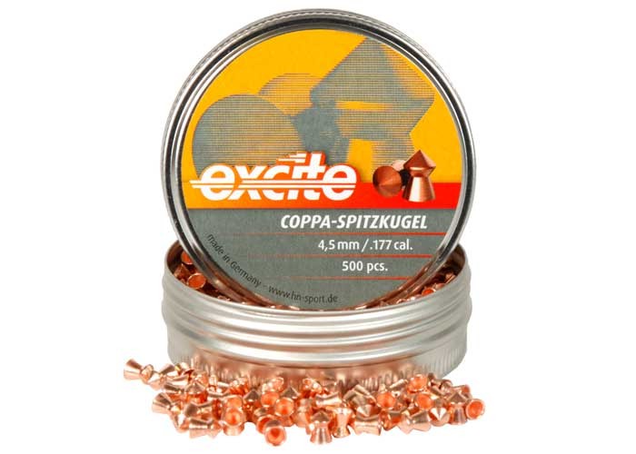 H&N Excite Coppa-Spitzkugel, .177 Cal, 7.56 Grains, Pointed, 500ct