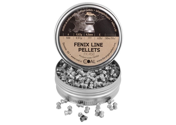 Coal Fenix FX 450 Pellets, .177 Cal, 9.57 Grains, Domed, 500ct