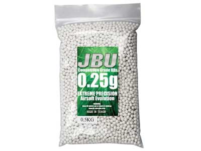 JBU Half-Kilo Bag 0.25g Airsoft BBs, 2,000rds, White