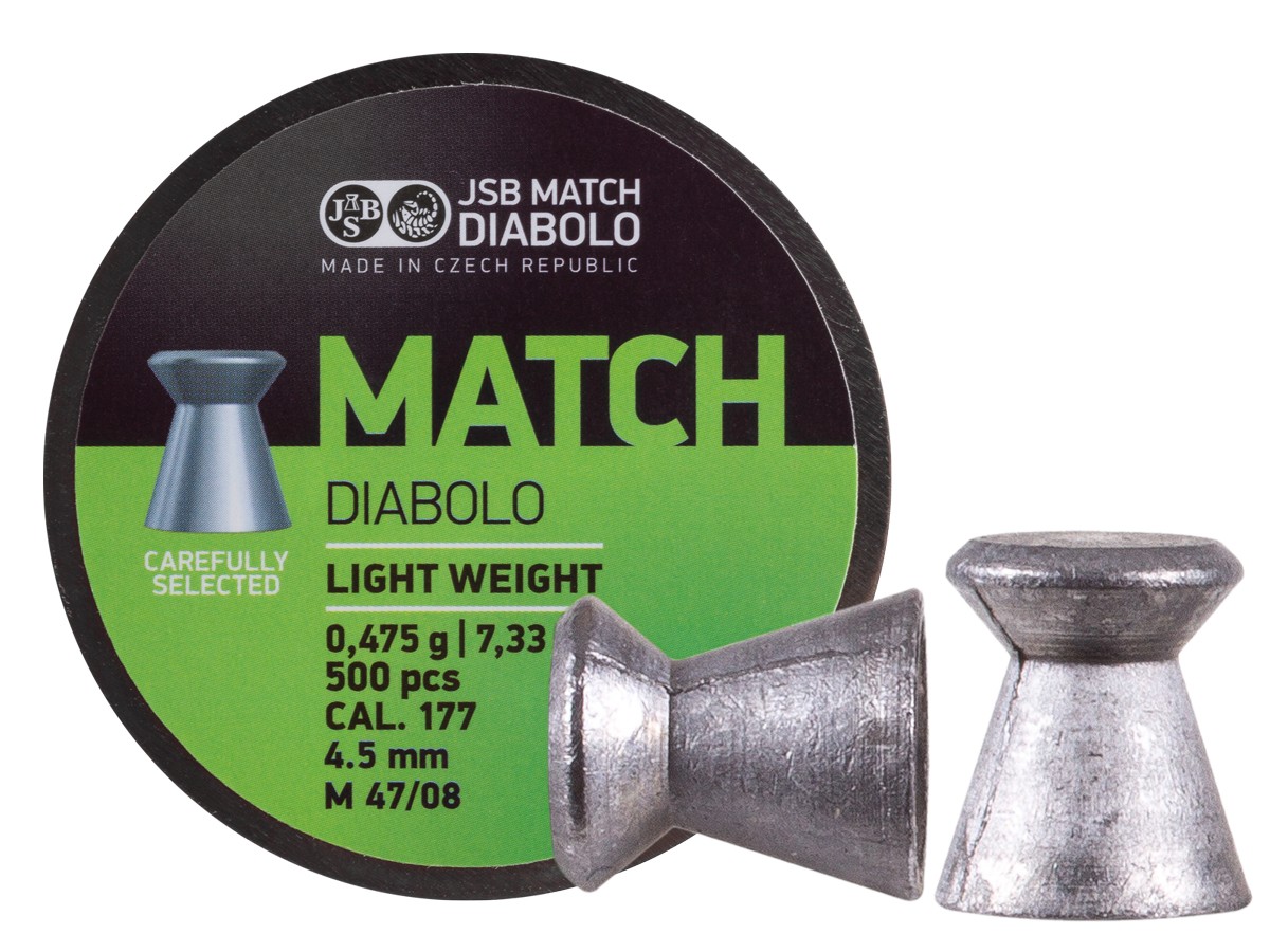JSB Green Match Light Weight  .177 Cal, 7.72 Grains, Wadcutter, 500ct