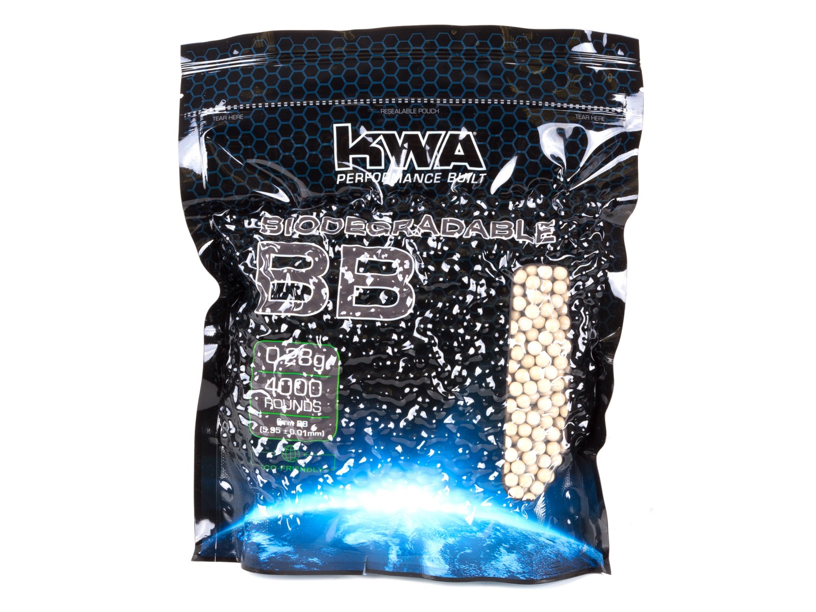 KWA 6mm Biodegradable Airsoft BBs, 0.28g, 4000rds, White