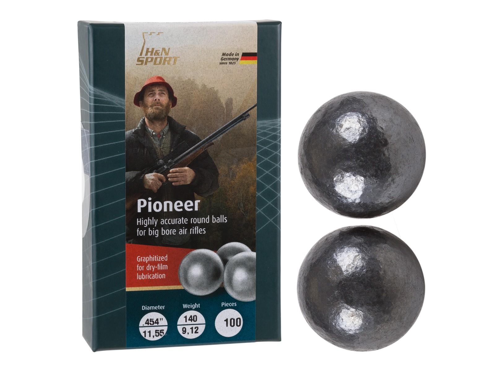 H&N Pioneer .454 Round Ball Ammo, 140 grains, 100ct
