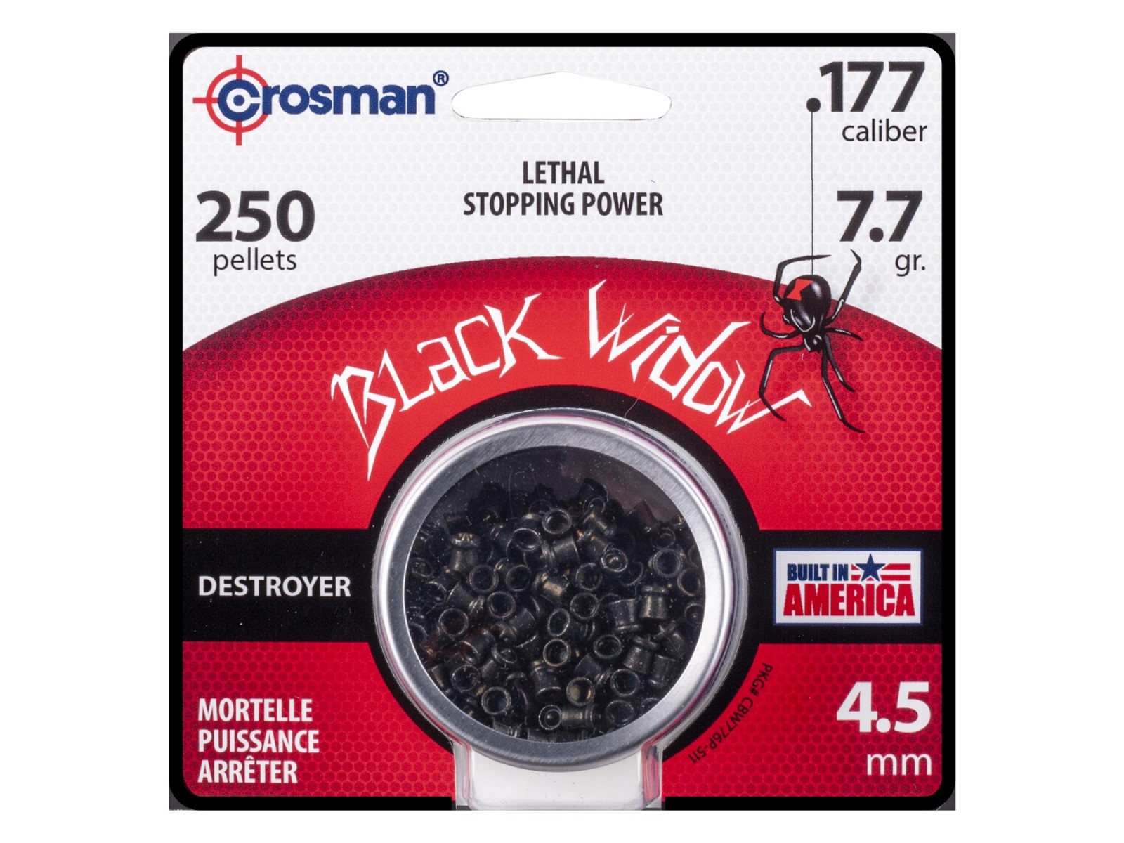Crosman Black Widow Pellets .177, 250ct, Destroyer