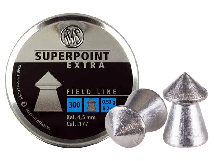 RWS Superpoint Extra .177 Cal, 8.2 Grains, Pointed, 300ct