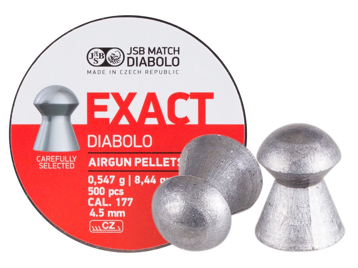 JSB Match Diabolo Exact .177 Cal, 8.4 Grains, Domed, 500ct, 4.52mm