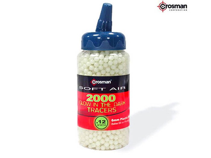 Crosman 6mm plastic airsoft BBs, 0.12g, 2,000 rds, glow in the dark