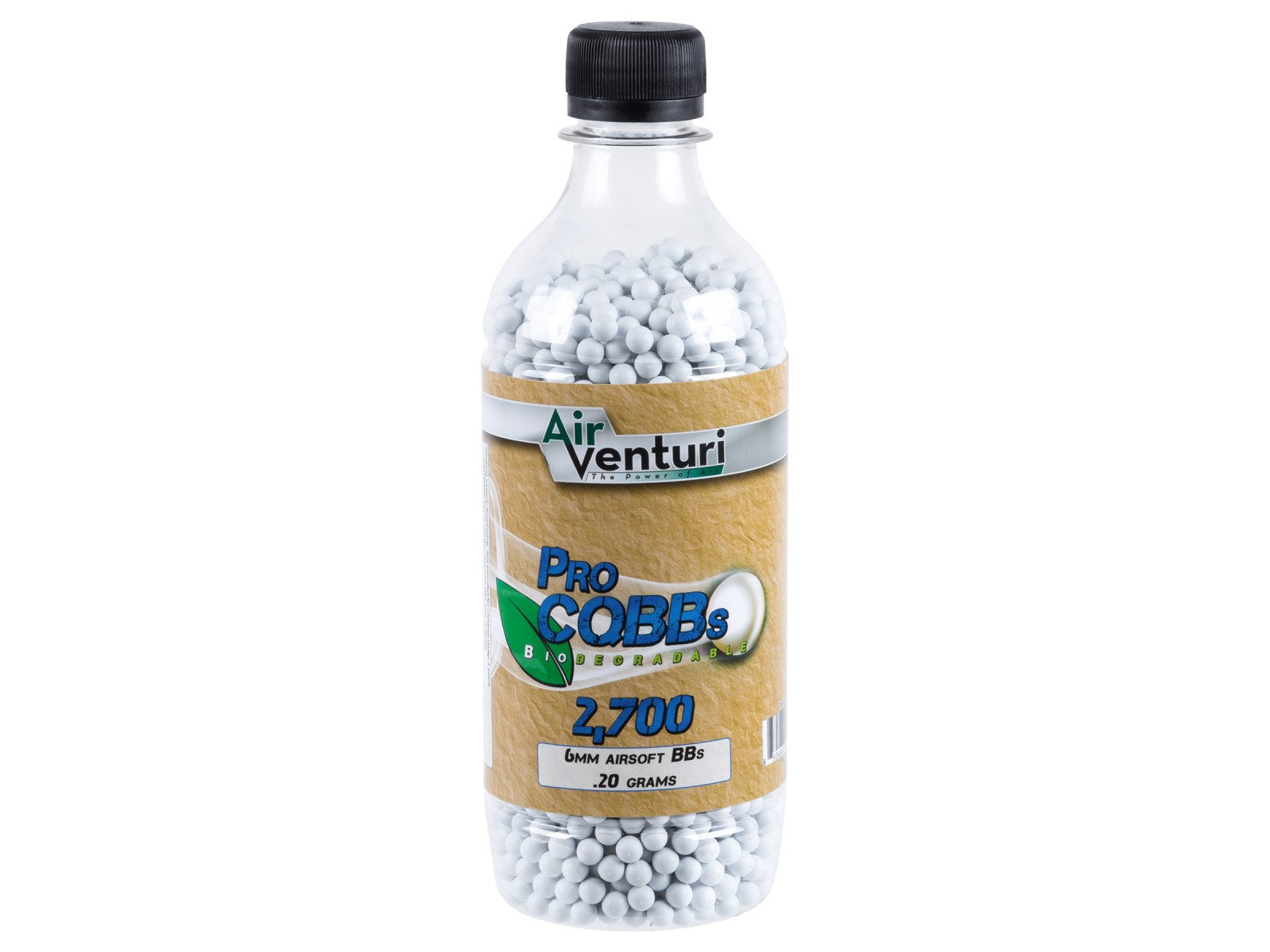 Air Venturi Pro CQBBs 6mm biodegradable airsoft BBs, 0.20g, 2700 rds, white
