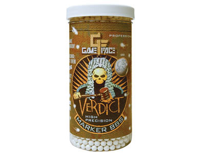 Game Face Verdict 6mm Marking Airsoft BBs, 0.25g, 2200 rds, White