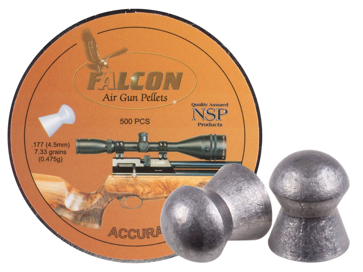 Air Arms Falcon .177 Cal, 4.52mm, 7.33 Grains, Domed, 500ct