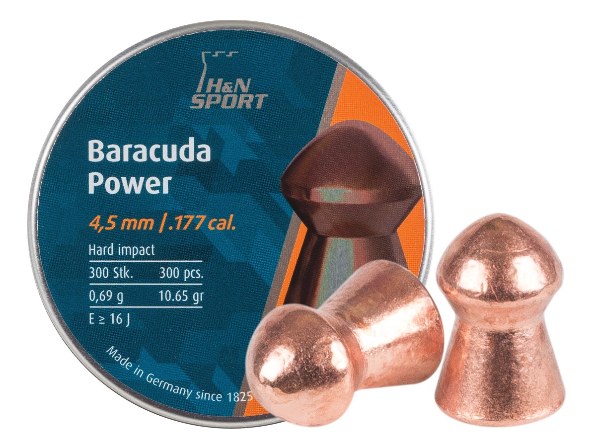 H&N Baracuda Power .177 Cal, 10.65 Grains, Round Nose, 300ct