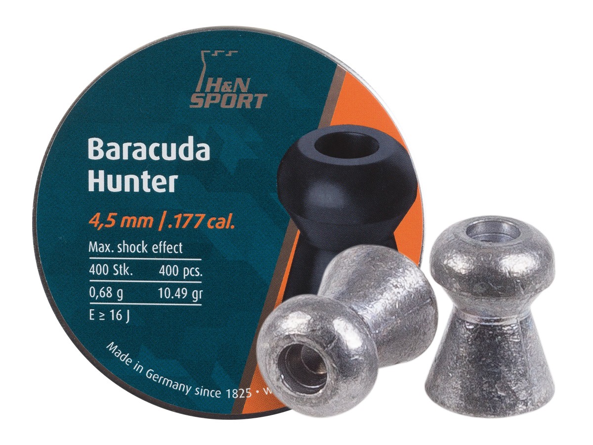 H&N Baracuda Hunter .177 Cal, 10.34 Grains, Hollowpoint, 400ct